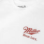 Tee Luv Miller High Life Billiards Tournament Front and Back Print T-Shirt - White