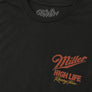 Tee Luv Miller High Life Racing Team Faded Double Sided Beer T-Shirt - Vintage Black
