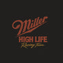 Tee Luv Miller High Life Racing Team Faded Double Sided Beer T-Shirt - Vintage Black