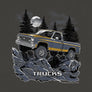 Chevrolet Trucks Double Sided 70s Square Body Pickup T-Shirt - Charcoal Gray