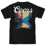 Tee Luv Coors Banquet Front and Back Beer Mountain Stream T-Shirt - Black