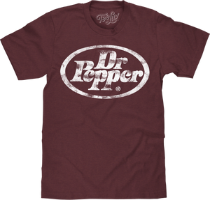 Dr Pepper Distressed Oval Logo Big and Tall T-Shirt - Red