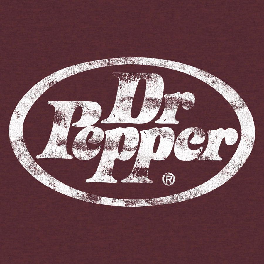 Dr Pepper Distressed Oval Logo Big and Tall T-Shirt - Red