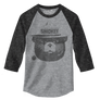 Smokey Bear 3/4 Sleeve Raglan T-Shirt - Gray and Black