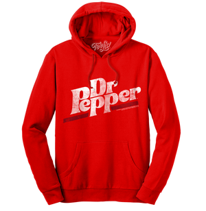 Dr Pepper Distressed Logo Pullover Hooded Sweatshirt - Red