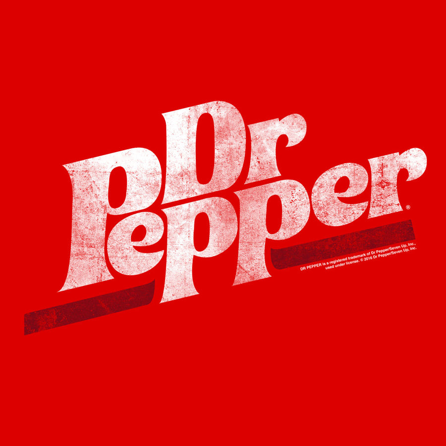 Dr Pepper Distressed Logo Pullover Hooded Sweatshirt - Red