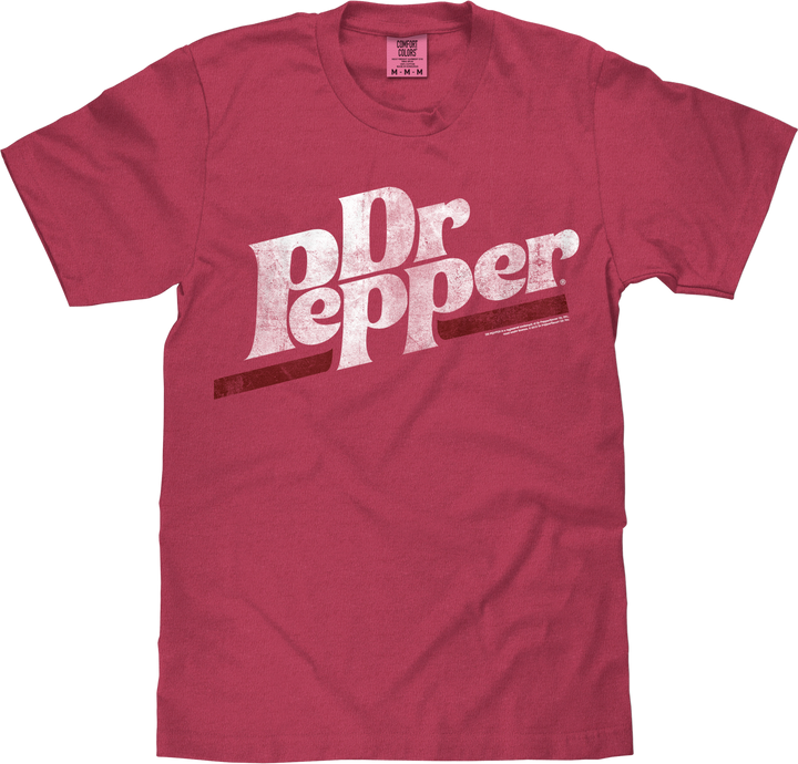 Tee Luv x Comfort Colors Distressed Dr Pepper Logo T-Shirt - Brick Red