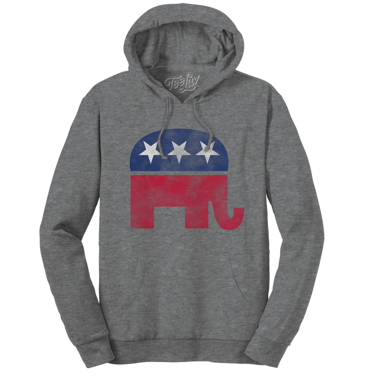 Republican Elephant Hooded Sweatshirt - Oxford Gray