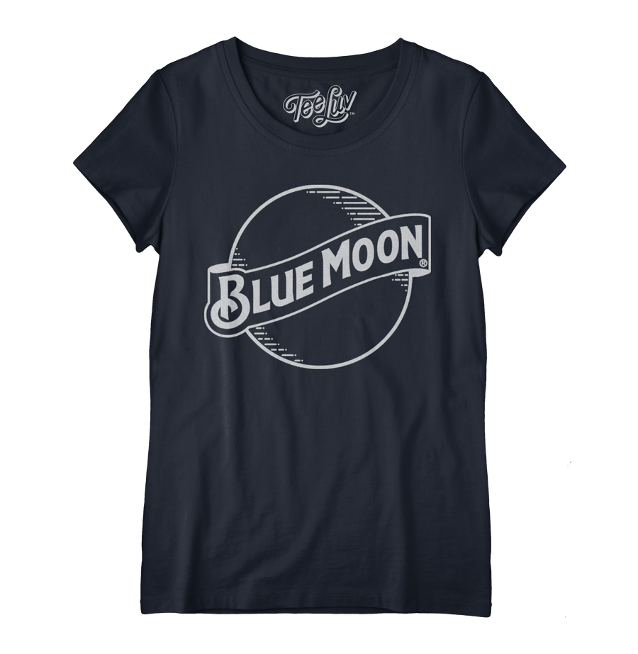 Blue Moon Logo Women's Scoopneck T-Shirt - Navy