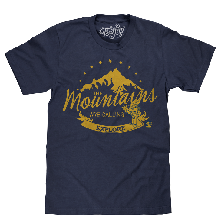 Woodsy Owl The Mountains are Calling T-Shirt - Navy
