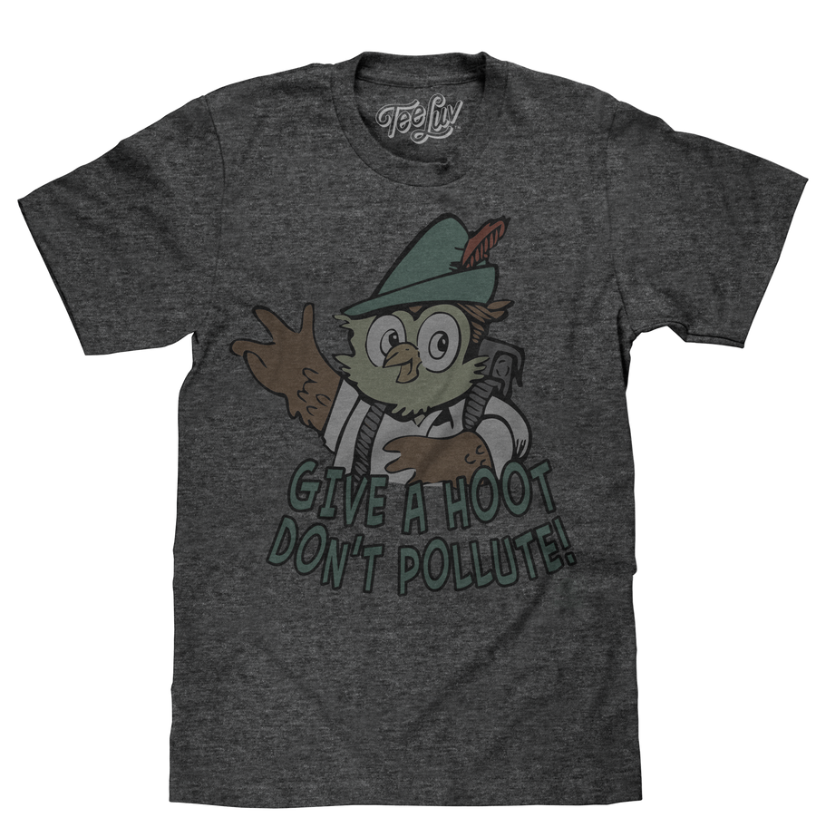 Woodsy Owl Give a Hoot Don't Pollute T- Shirt - Gray
