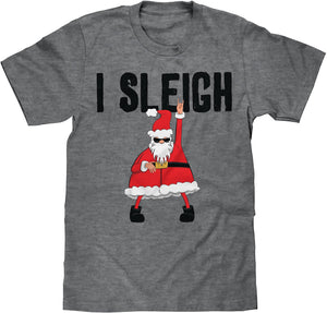 Santa I Sleigh T-Shirt - Gray