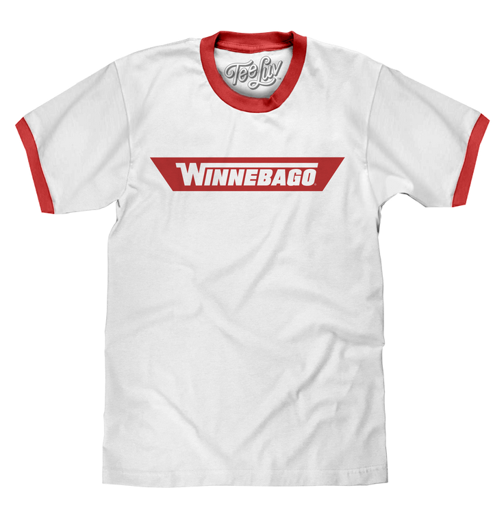 Winnebago RV Logo Ringer T-Shirt - White and Red