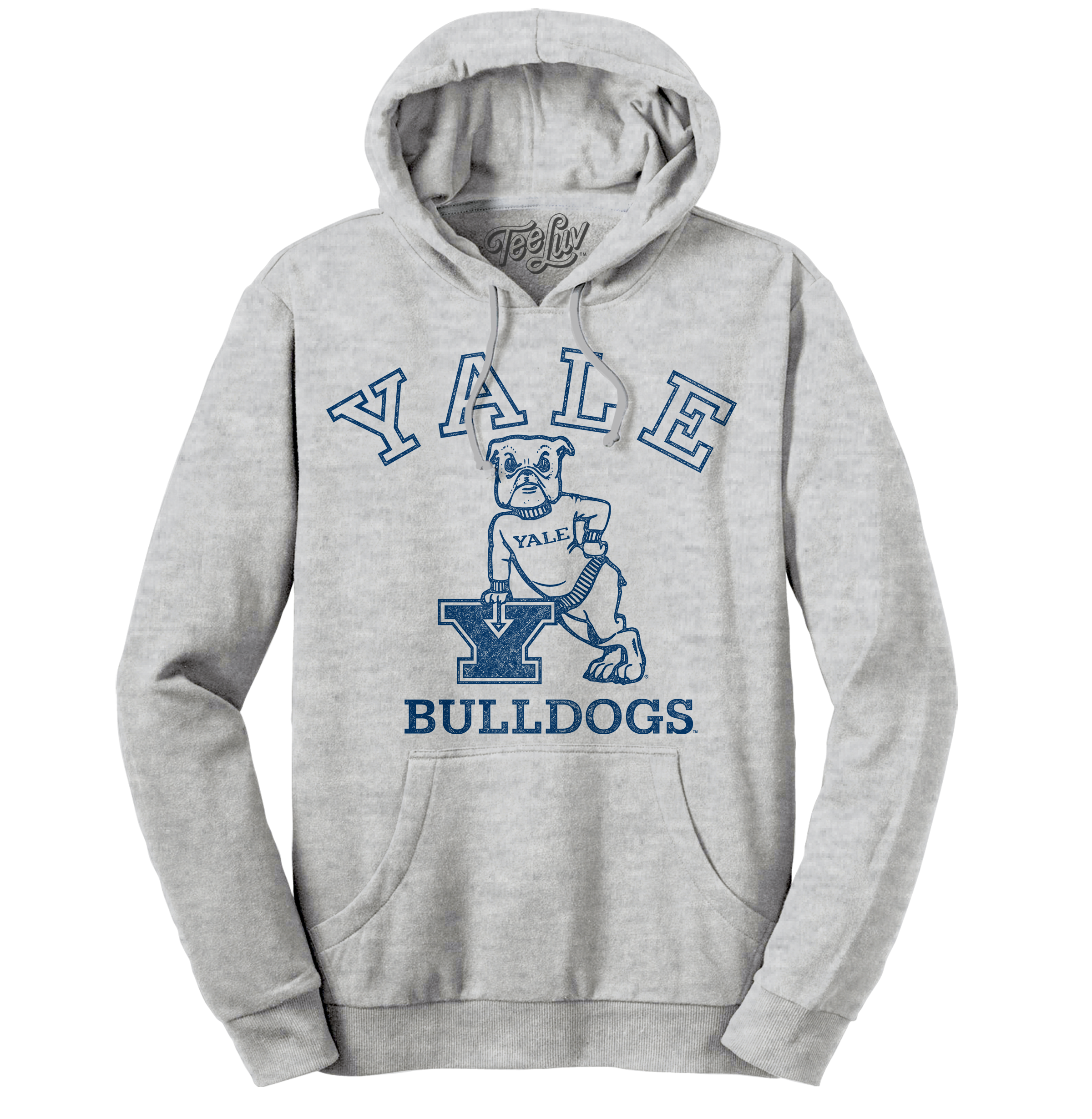 Yale Bulldog Pullover Hooded Sweatshirt Gray Tee Luv