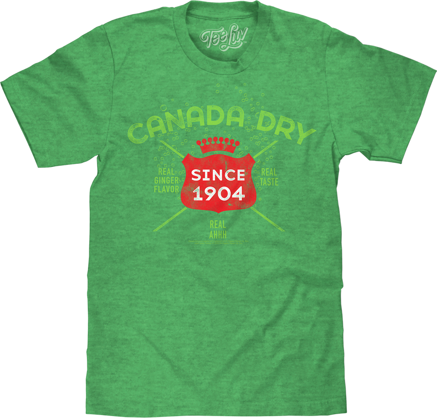 Vintage Faded Canada Dry Ginger Ale T-Shirt - Heather Kelly Green