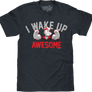 Popeye I Wake Up Awesome T-Shirt - Navy Heather