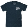 Miller Lite Beer Logo Front and Back Print T-Shirt - Denim Black Heather