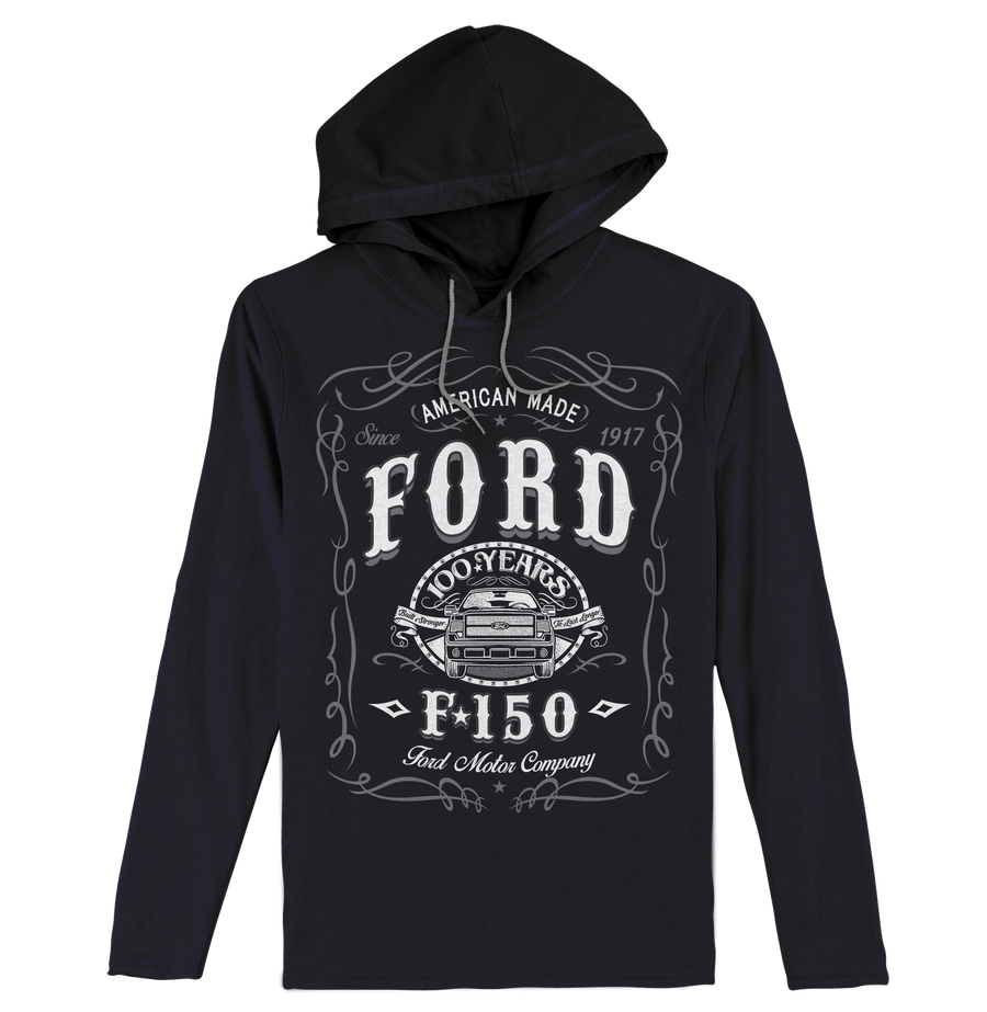 Ford F-150 Long Sleeve Hooded T-Shirt - Black
