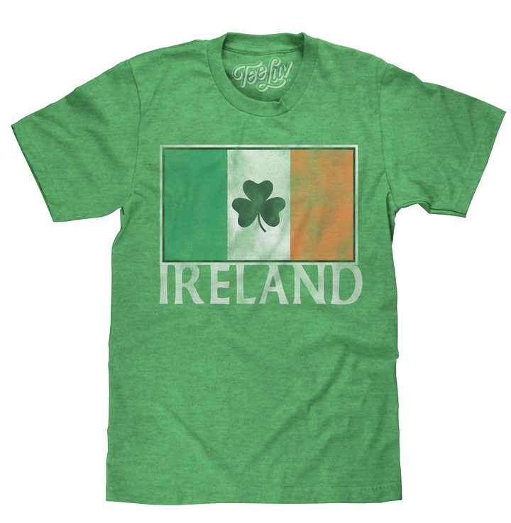 Ireland Flag with Shamrock T-Shirt - Green