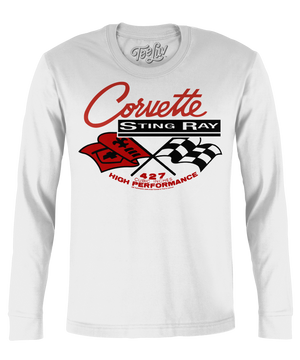 Corvette Stingray Long Sleeve T-Shirt - White