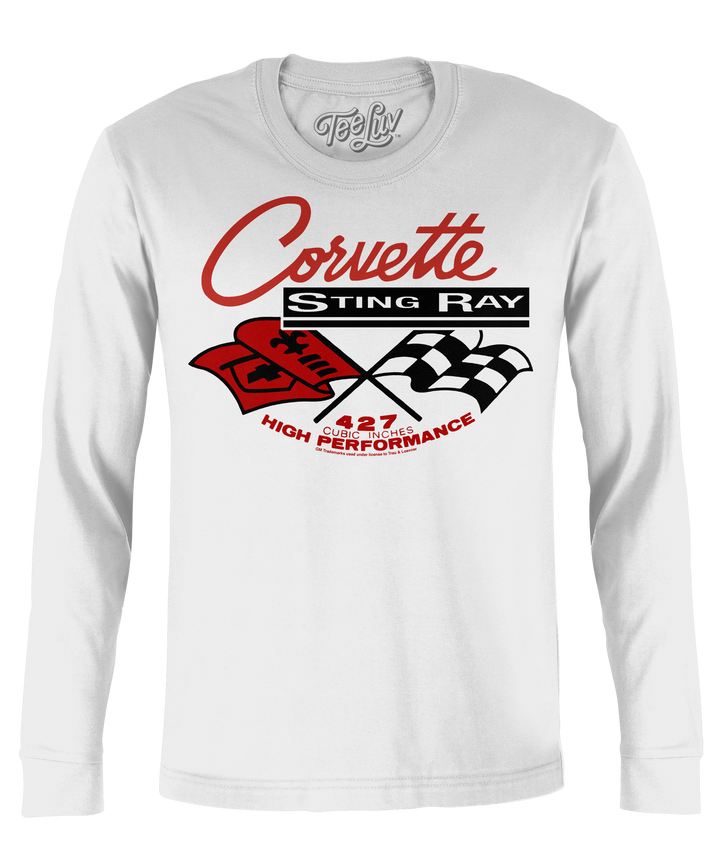 Corvette Stingray Long Sleeve T-Shirt - White