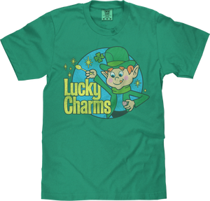 Tee Luv x Comfort Colors 70s Lucky Charms Cereal Leprechaun T-Shirt - Grass Green