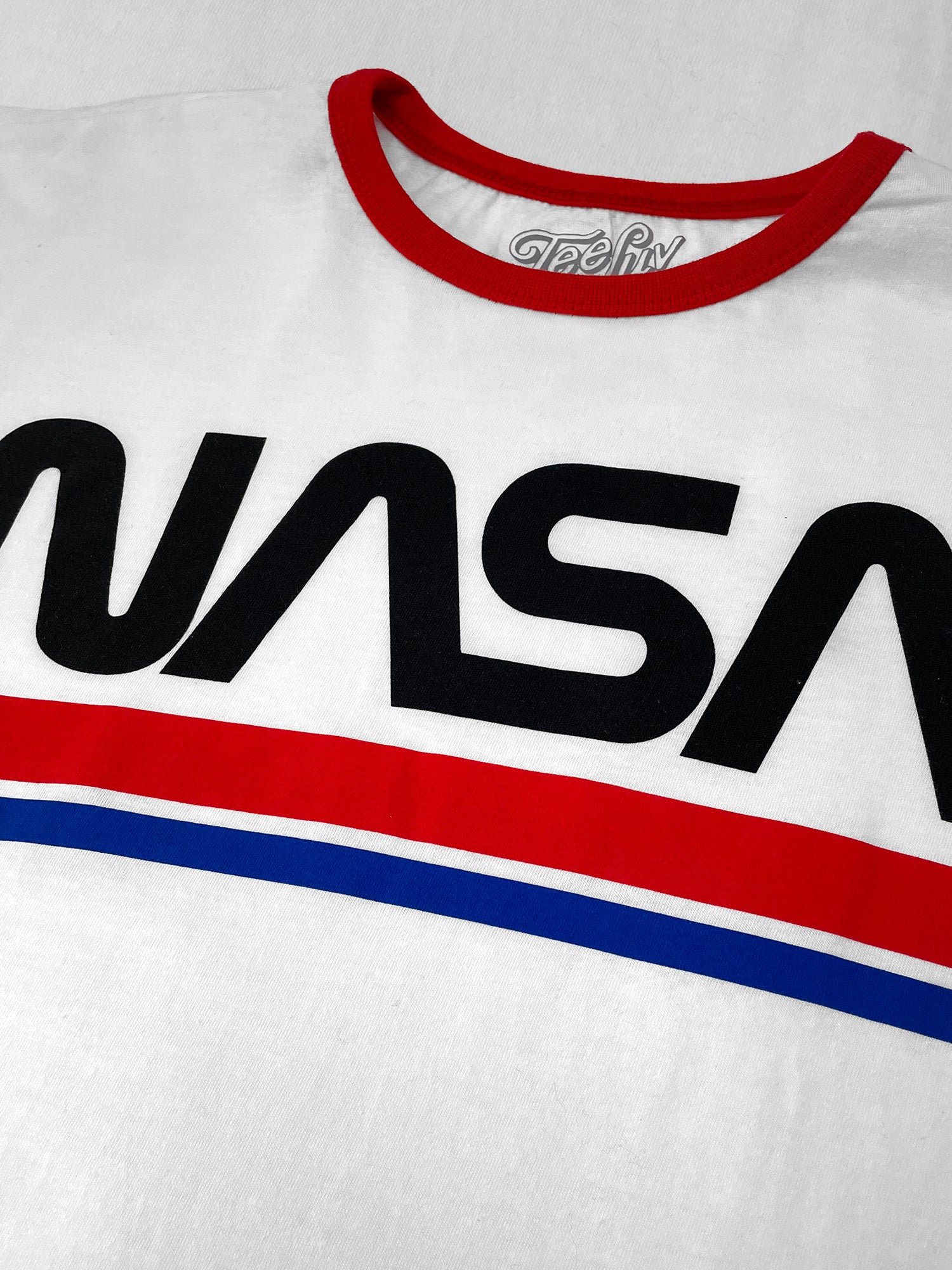Nasa Ringer NASA Worm Logo Ringer T-Shirt - White and Red – Tee Luv