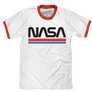 NASA Worm Logo Ringer T-Shirt - White and Red