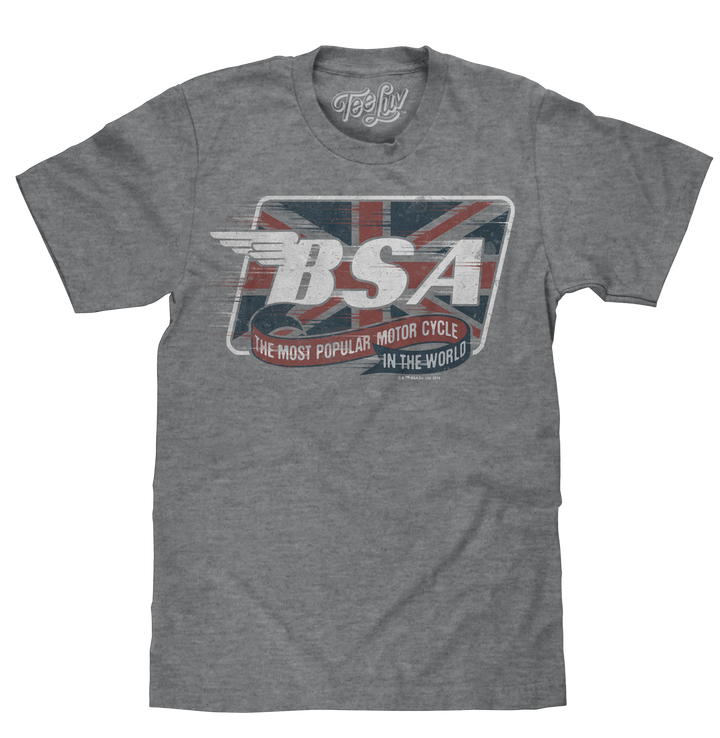 T-shirt Homme BSA Birmingham Logo British Motorcycles – Noir, Manches Courtes, 100% Coton - 9