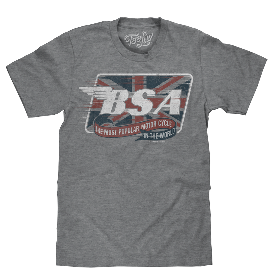BSA Motorcycles Union Jack T-Shirt - Gray