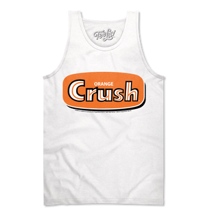 Retro Orange Crush Logo Tank Top - White
