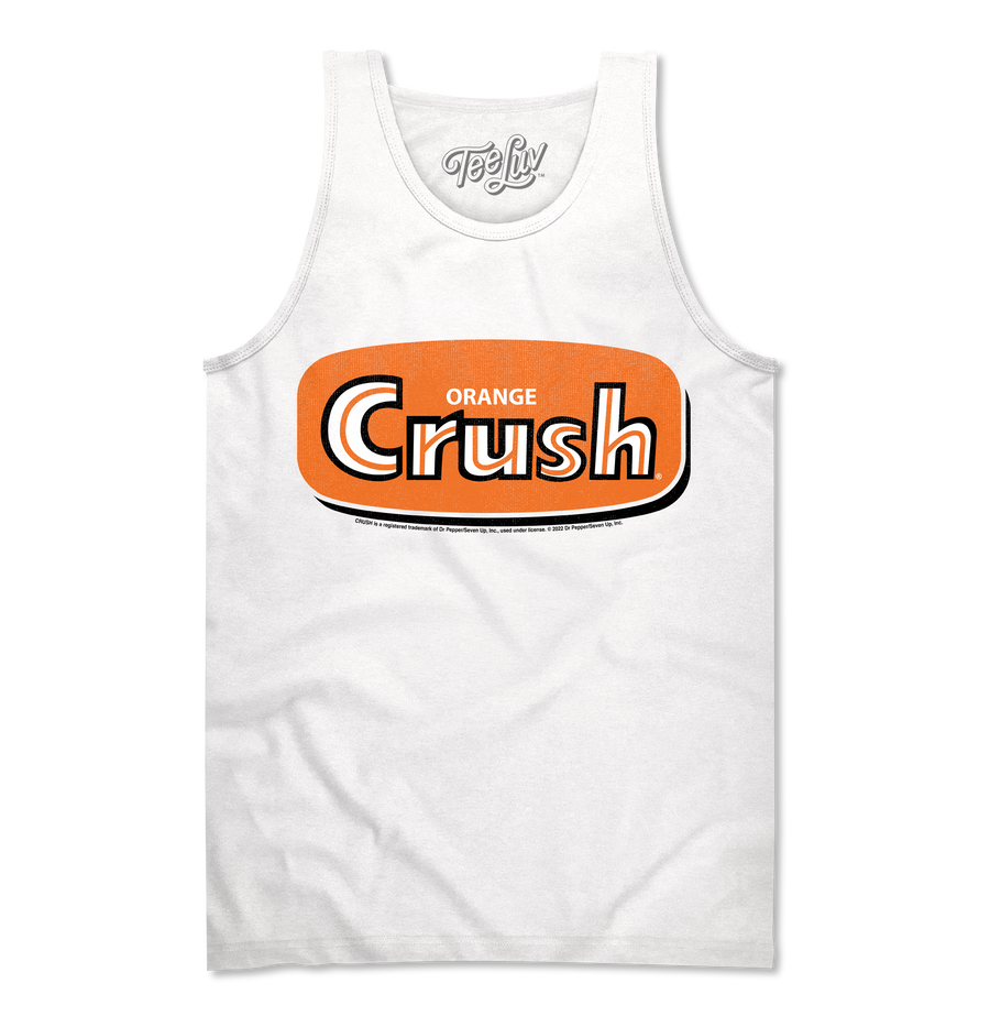 Retro Orange Crush Logo Tank Top - White