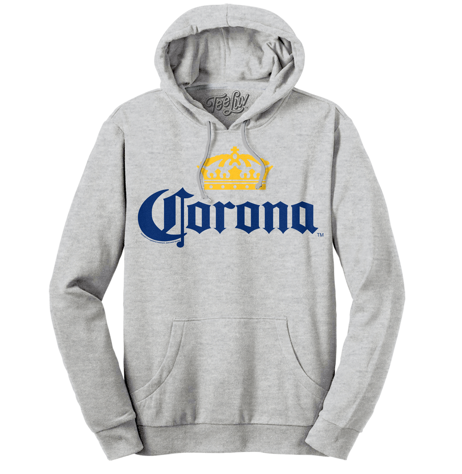 Corona Logo Pullover Hooded Sweatshirt - Gray