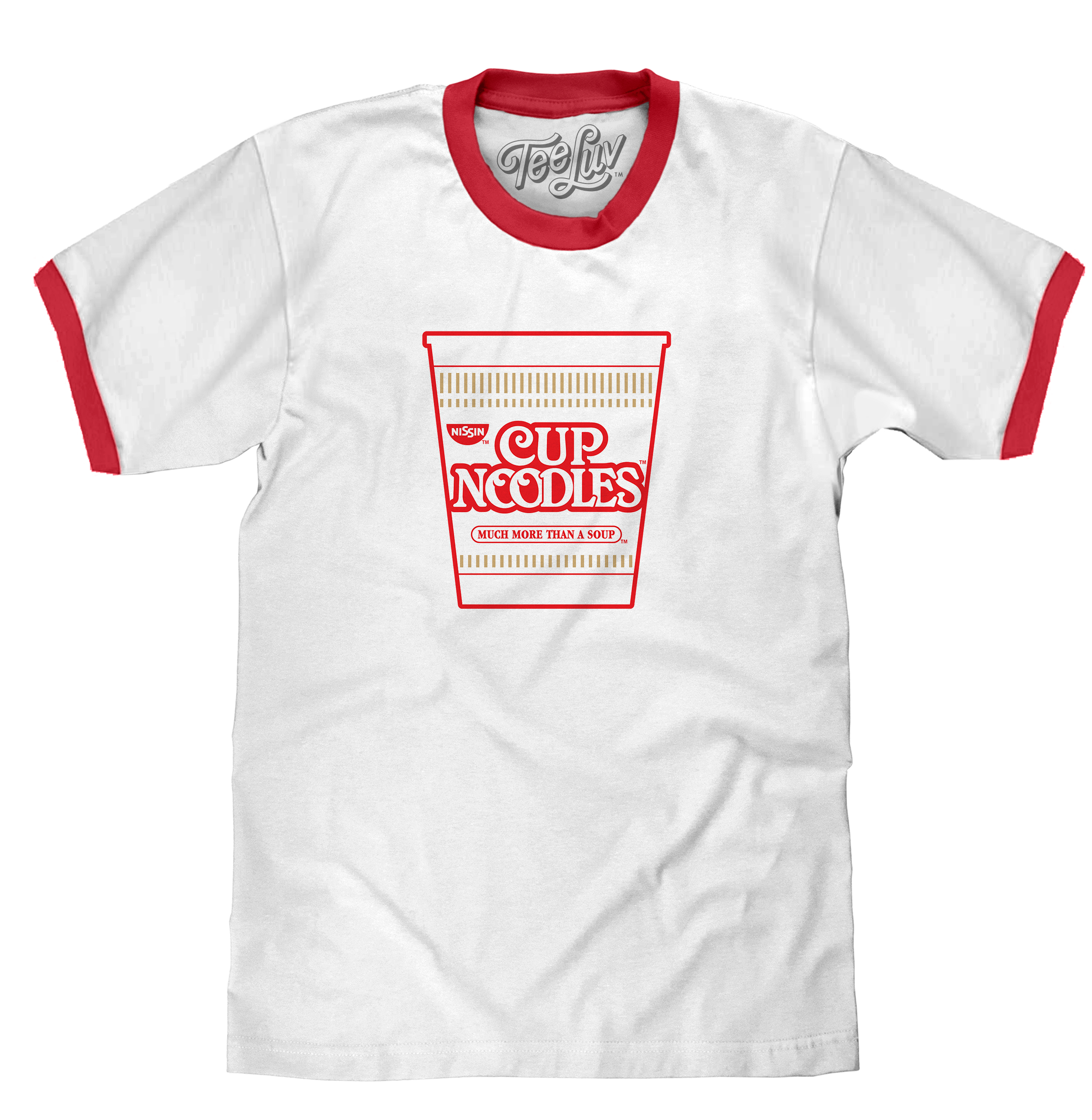 Nissin Cup Noodles Ringer T-Shirt - White/Red – Tee Luv