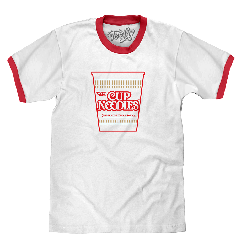 Nissin Cup Noodles Ringer T-Shirt - White/Red