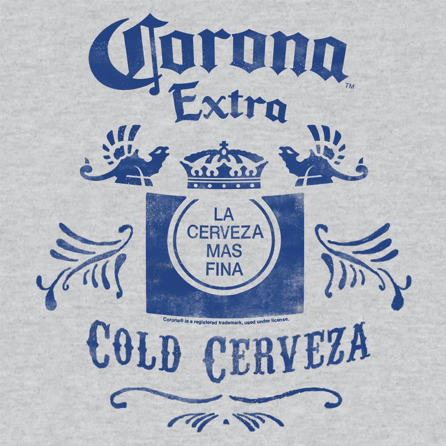 Corona Extra Cold Cerveza Crown Logo T-Shirt - Athletic Gray Heather