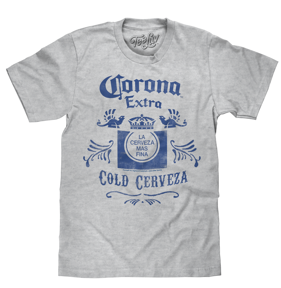 Corona Extra Cold Cerveza Crown Logo T-Shirt - Athletic Gray Heather