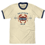 Old  Bay Seafood Bar Lobster Logo Ringer T-Shirt - Beige and Navy