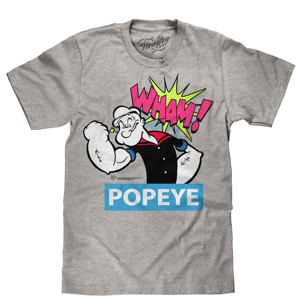 Popeye Big and Tall T-Shirt - Silver Gray – Tee Luv Popeye Big and Tall T-Shirt - Silver Gray – Tee Luv