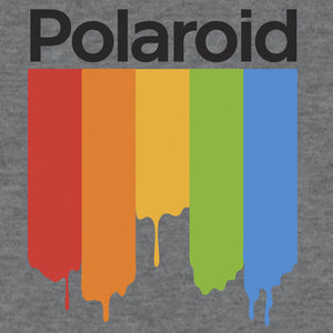 Polaroid Camera Logo Color Drip T-Shirt - Gray