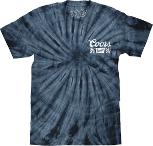 Coors Banquet Beer Logo T-Shirt - Navy Spider Tie Dye