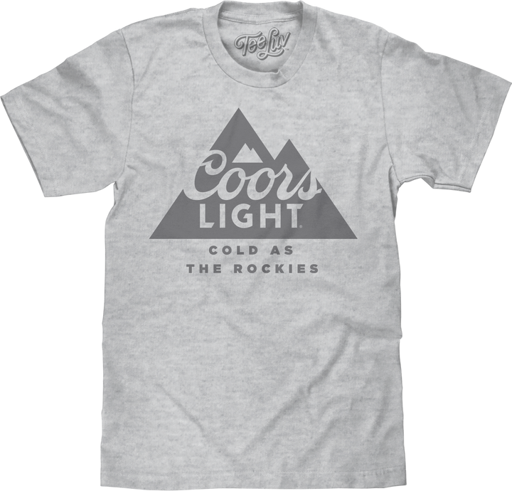Coors Light Beer Cold as the Rockies Mountain Logo T-Shirt - Athletic Heather Gray