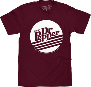 Retro Drink Dr Pepper Logo T-Shirt - Burgundy