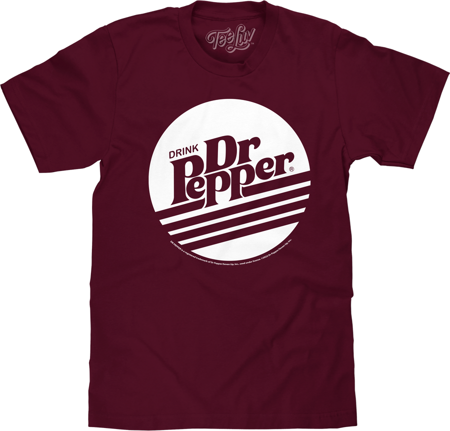 Retro Drink Dr Pepper Logo T-Shirt - Burgundy