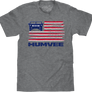 Distressed Humvee American Stars and Stripes T-Shirt - Graphite Heather