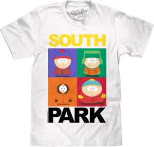 South Park Stan Kyle Kenny and Cartman T-Shirt - White