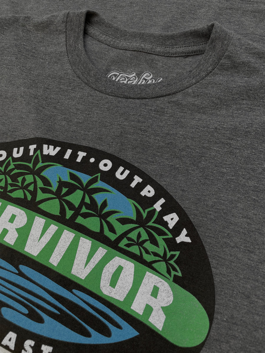 Faded Survivor TV Show Logo T-Shirt - Graphite Heather