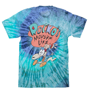 Rocko's Modern Life Tie Dye T-Shirt - Blue Jerry Tie Dye