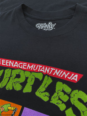 Teenage Mutant Ninja Turtles Pixelated Graphic T-Shirt - Black