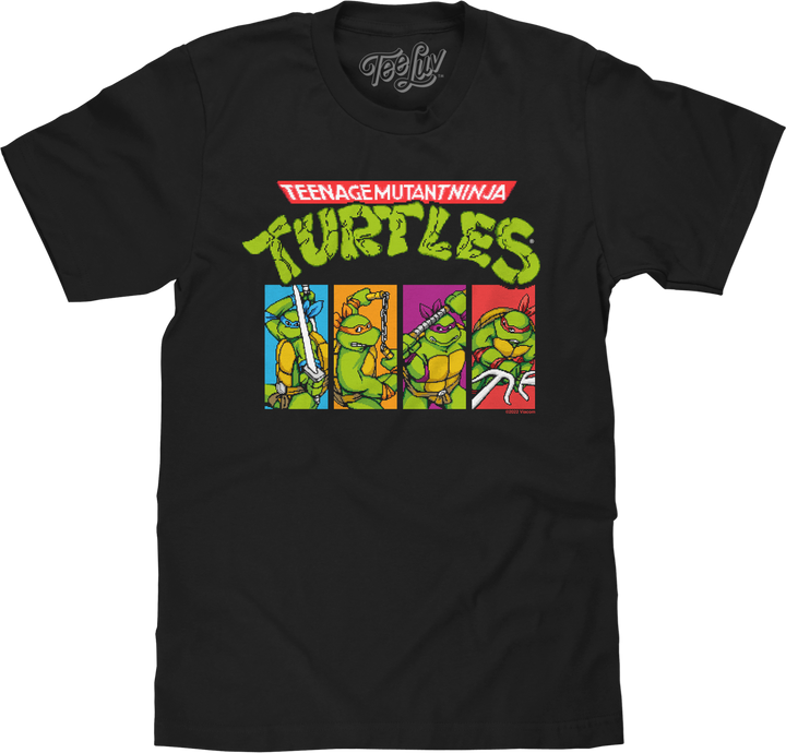 Teenage Mutant Ninja Turtles Pixelated Graphic T-Shirt - Black